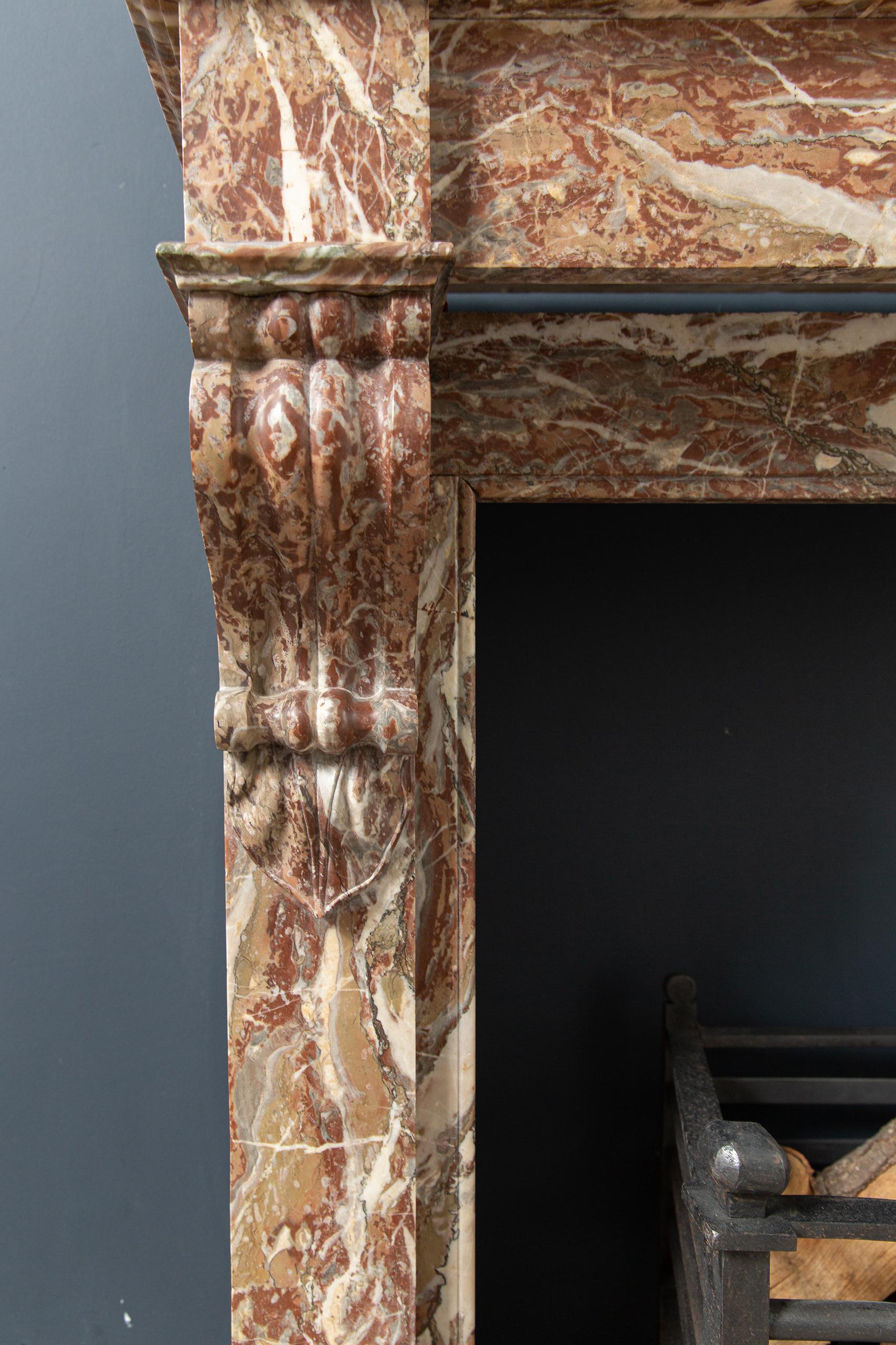 19th Century French Marble Antique Fireplace Surround For Sale