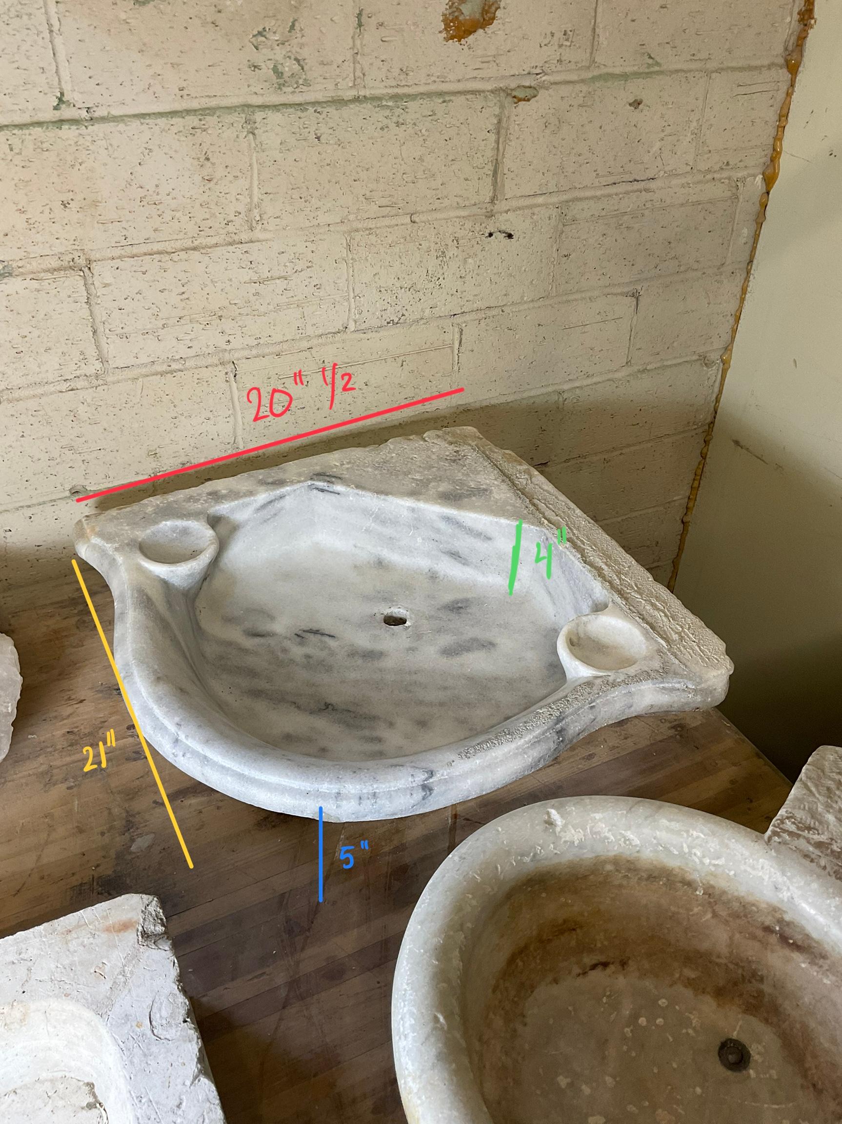 French Marble Baptismal Sink For Sale 2