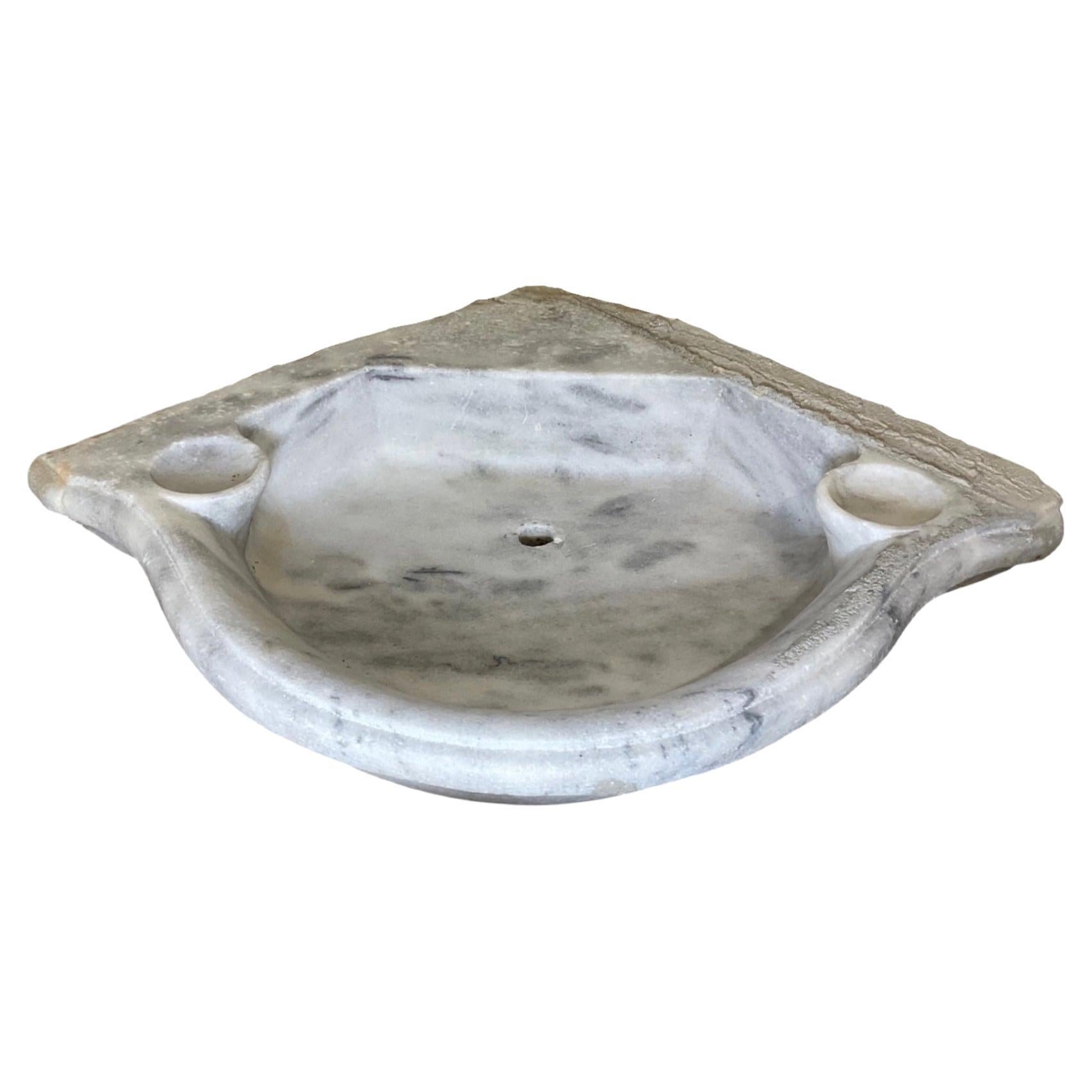 French Marble Baptismal Sink For Sale