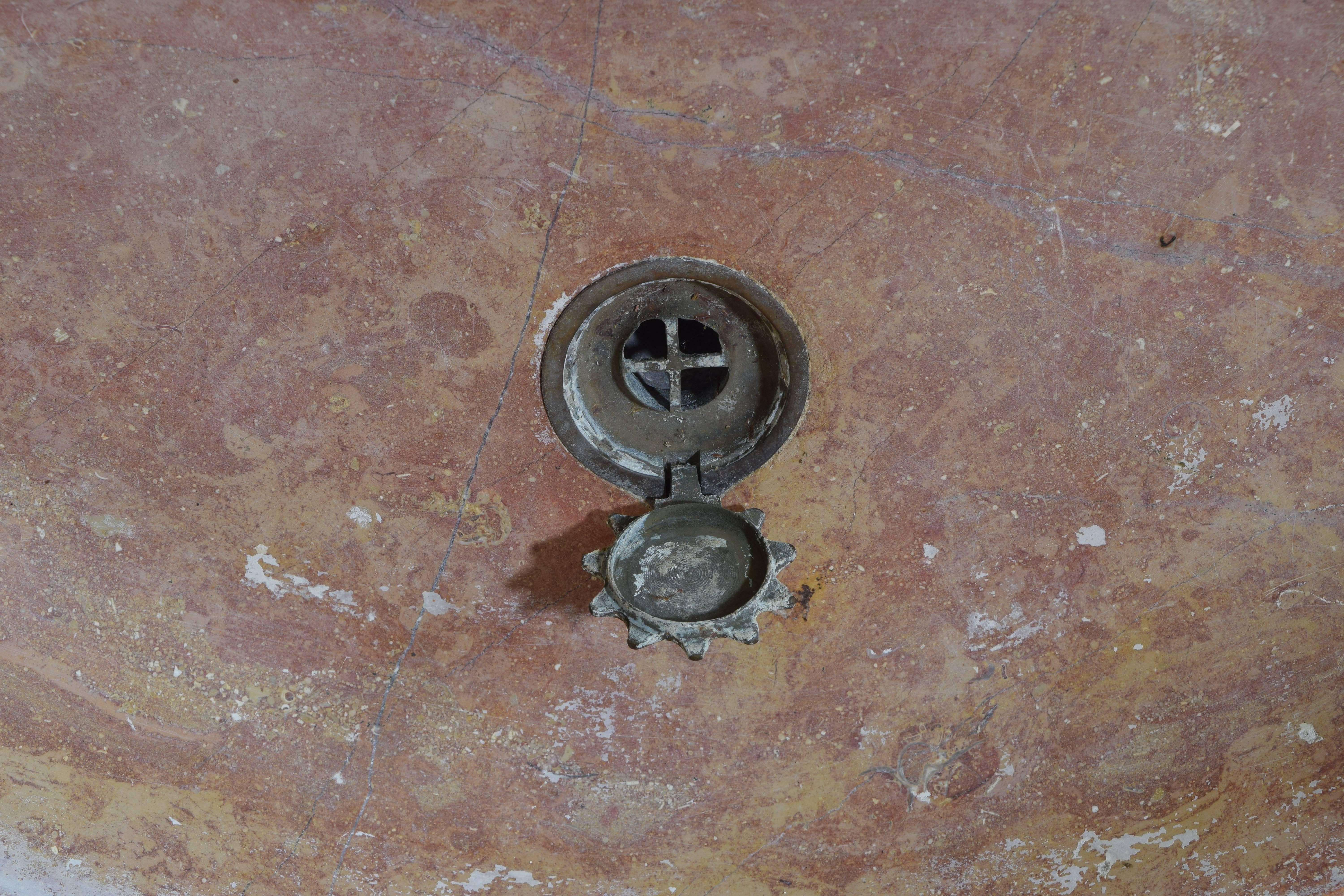 French Marble Basin on later Iron Stand, 20th Century or Earlier 8