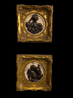 French Marble, Bronze and Giltwood Cameo Wall Art, Early 20th Century