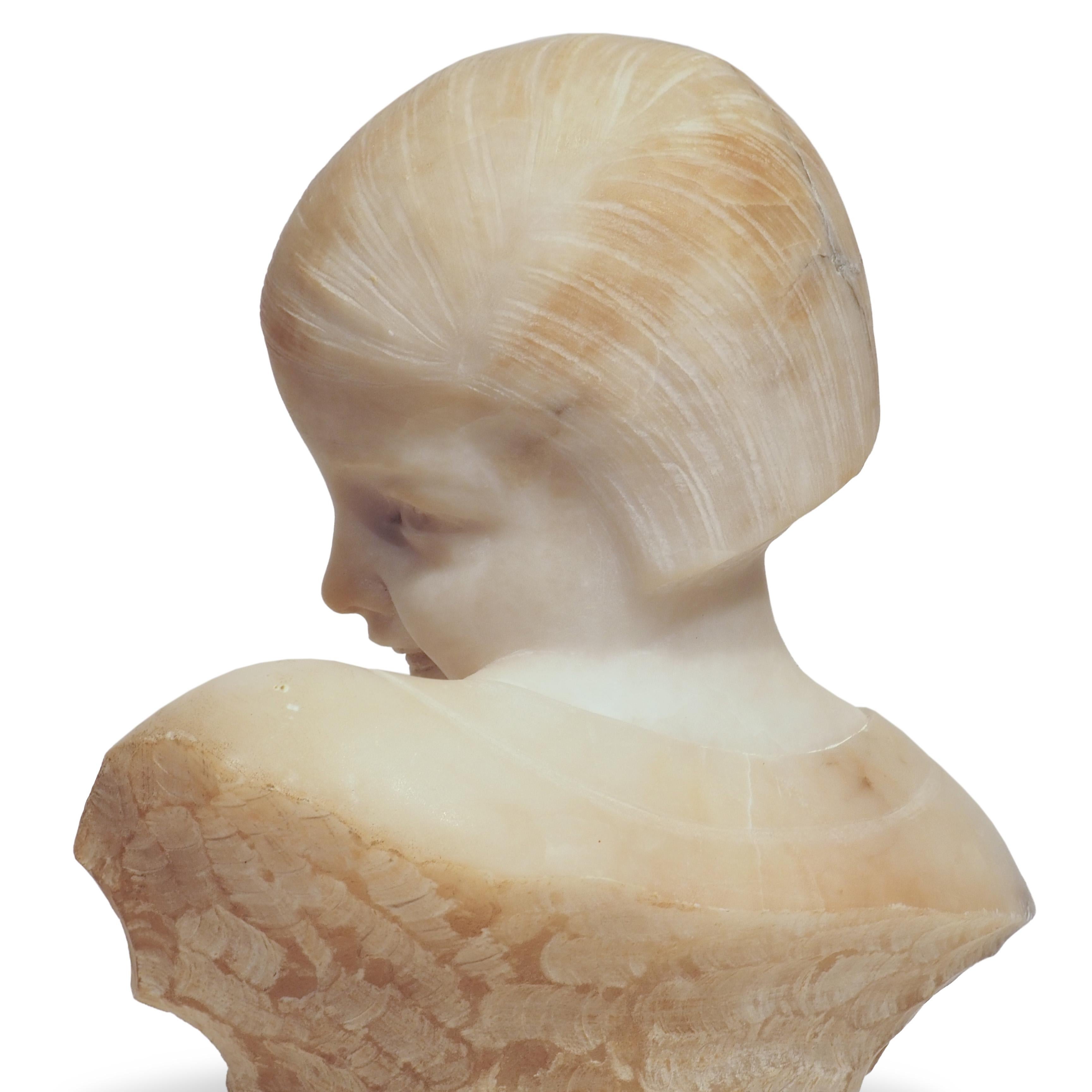 French Marble Bust of a Laughing Child 1920s For Sale 2