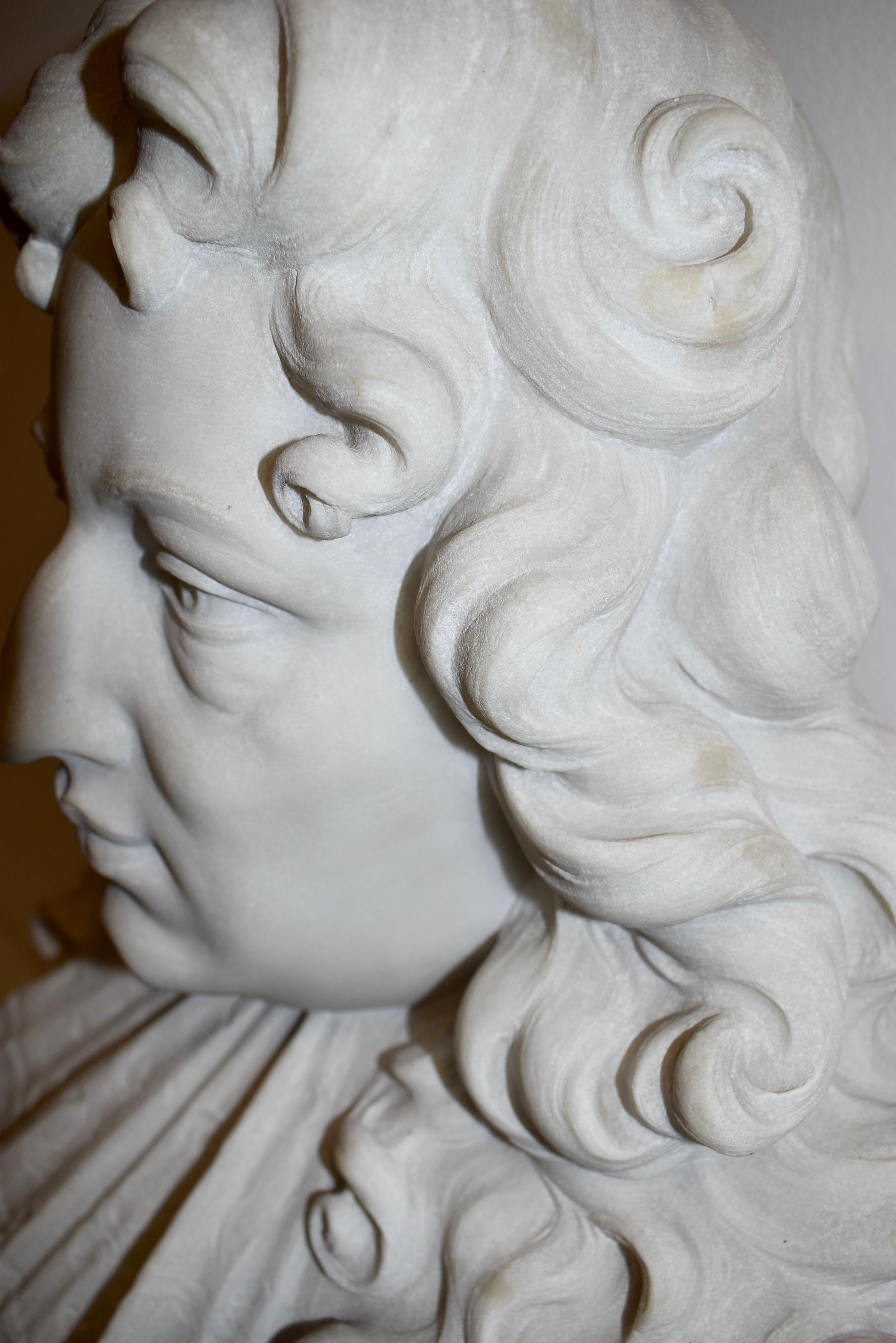 19th Century French Marble Bust of Louis XIV, circa 1830 For Sale
