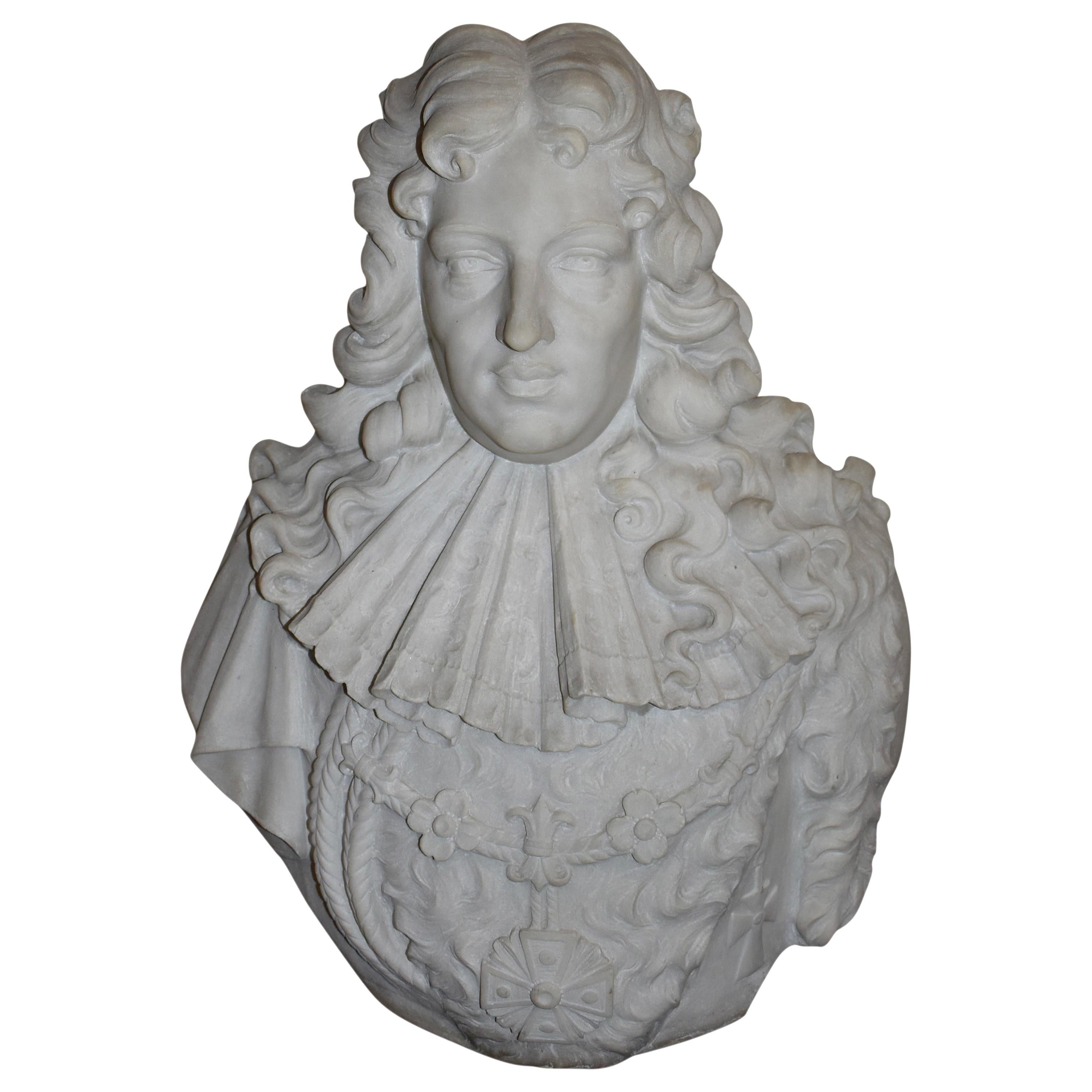 French Marble Bust of Louis XIV, circa 1830