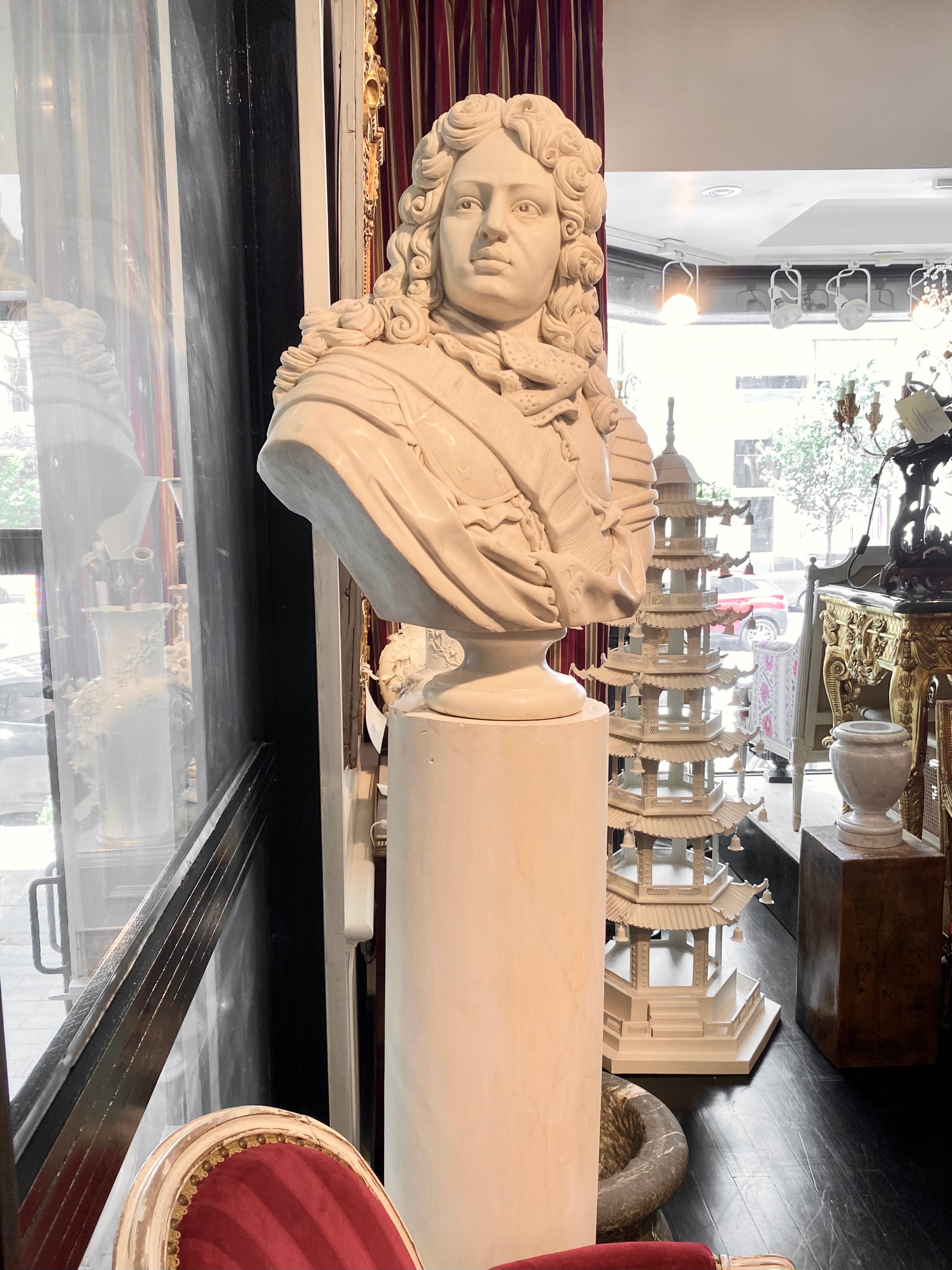 French Marble Bust of Louis XIV, the Sun King For Sale 12