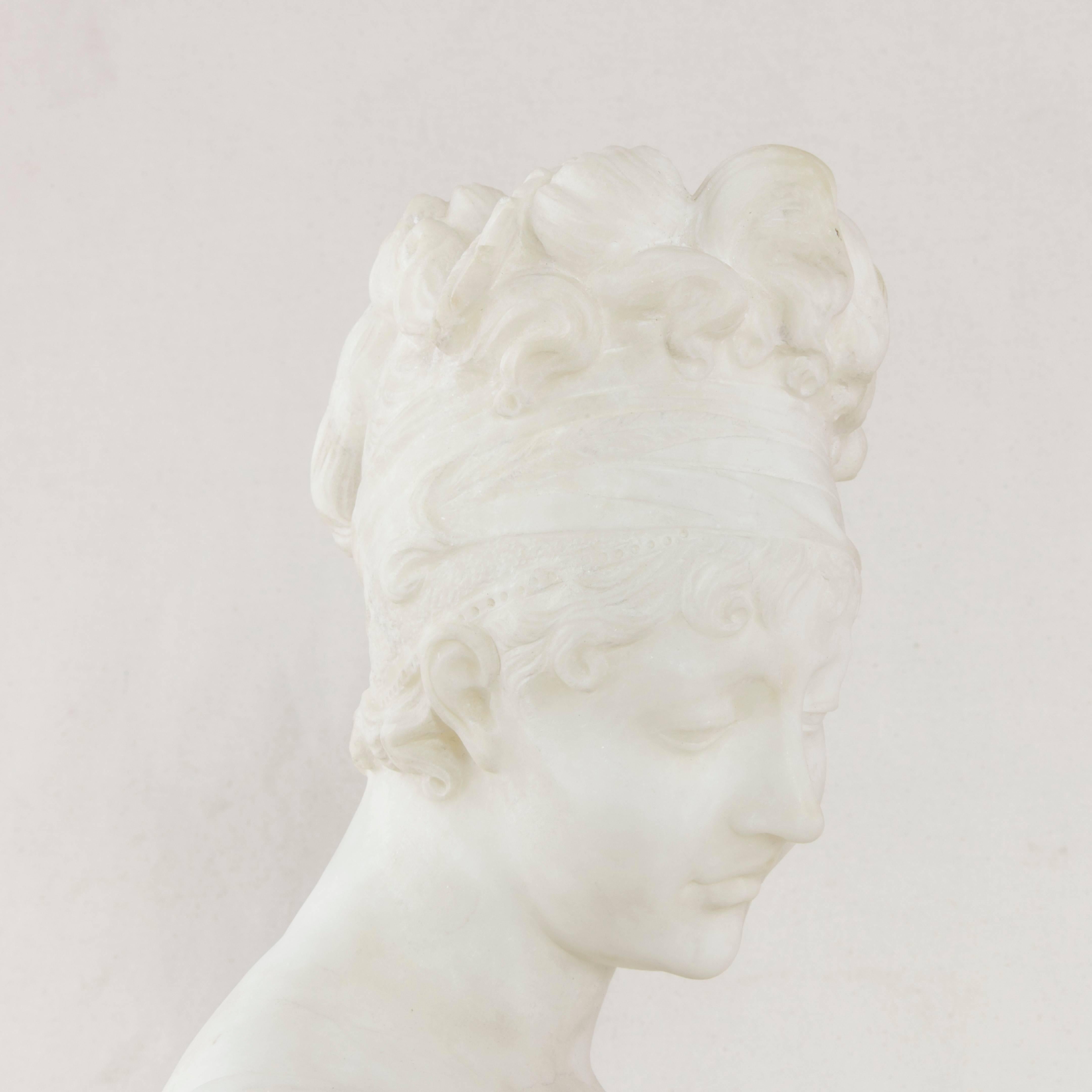 French Marble Bust or Sculpture of Madame Juliette Recamier, circa 1900 3