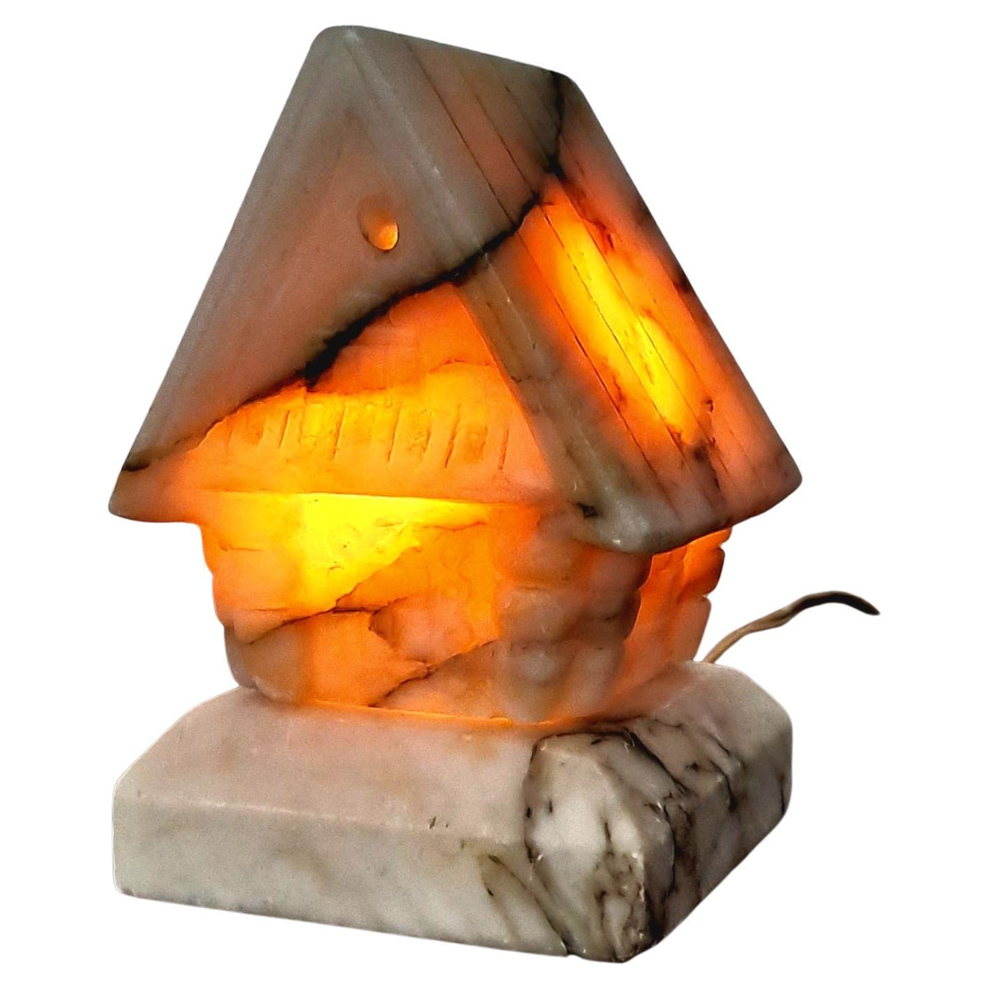 French Marble Carera Table Lamp For Sale