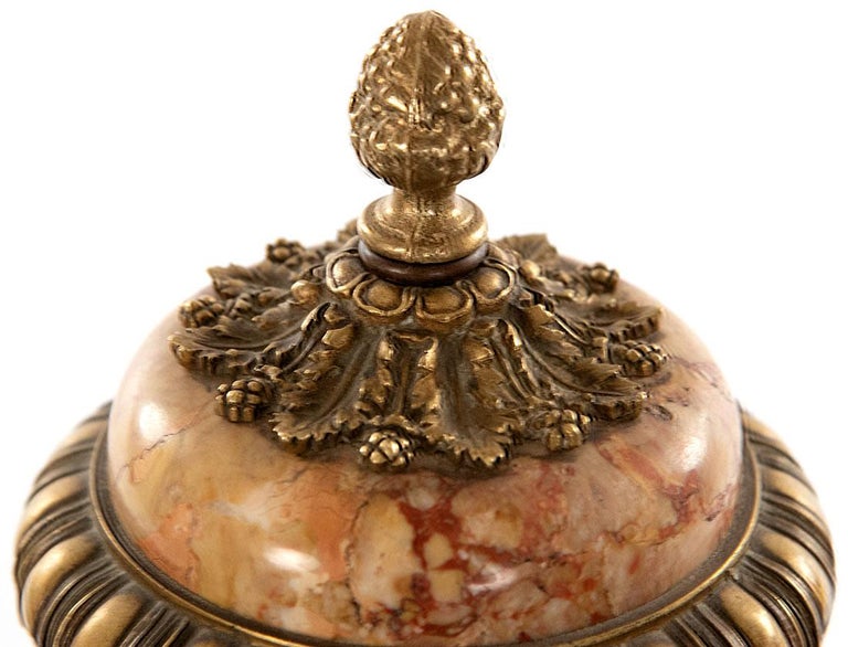 Napoleon III French Marble Cassolette with Ormolu, circa 1890 For Sale