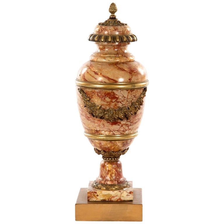 French Marble Cassolette with Ormolu, circa 1890 For Sale