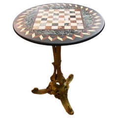 Französisch Marmor-Schach-Tabelle Spiele Seite Ormolu 1840