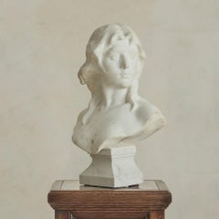 French Marble Female Bust, 1920s