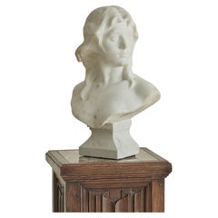 French Marble Female Bust, 1920s