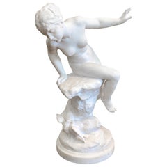 French Marble Figure of a Lady by Benoit Rougelet