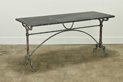 Table de bistrot en marbre et fer