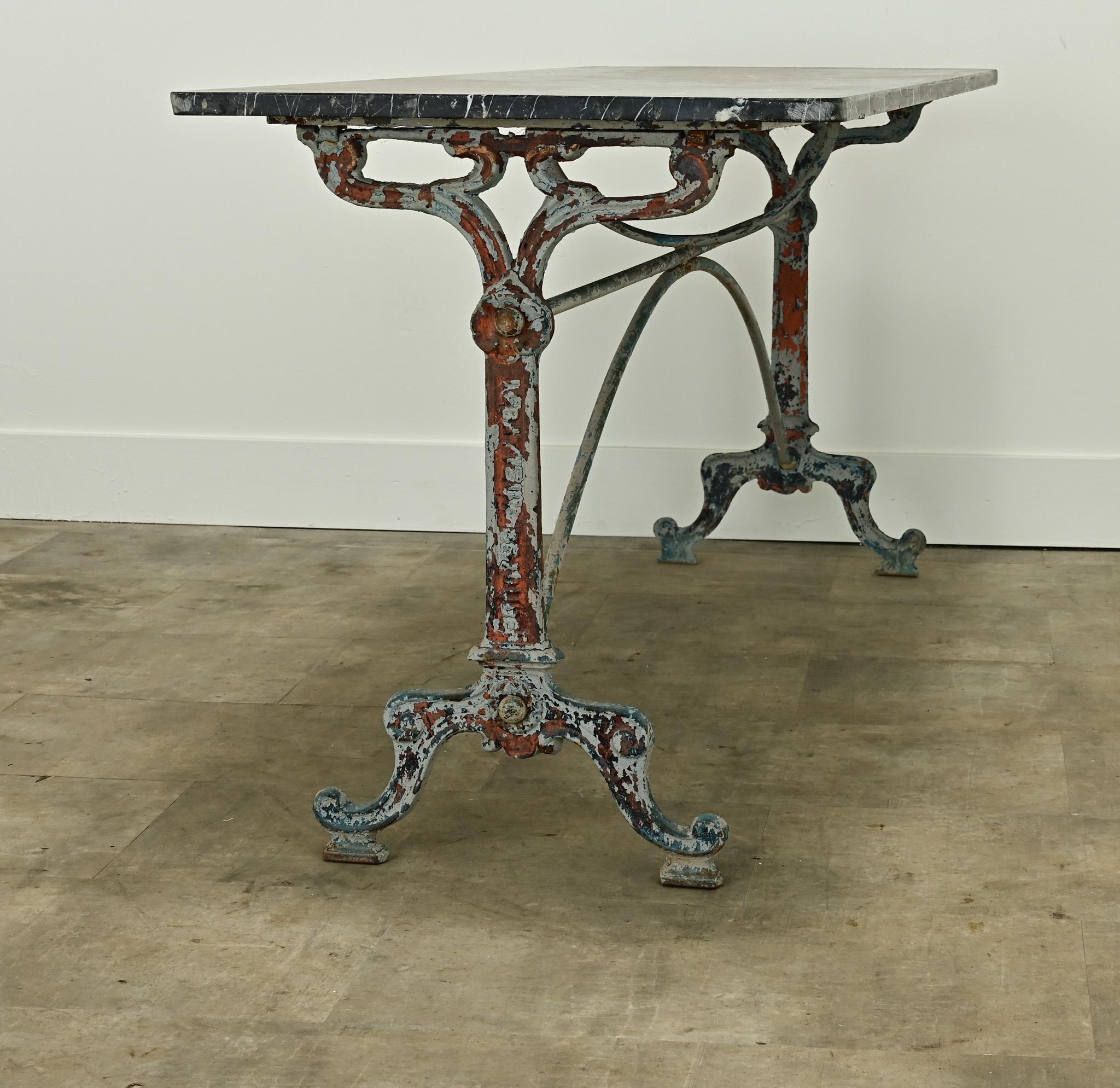 French Marble & Iron Bistro Table 1