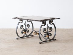 French Marble & Iron Coffee Table c. 1950