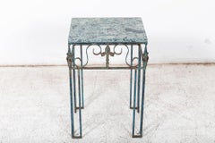 French Marble & Iron Side Table