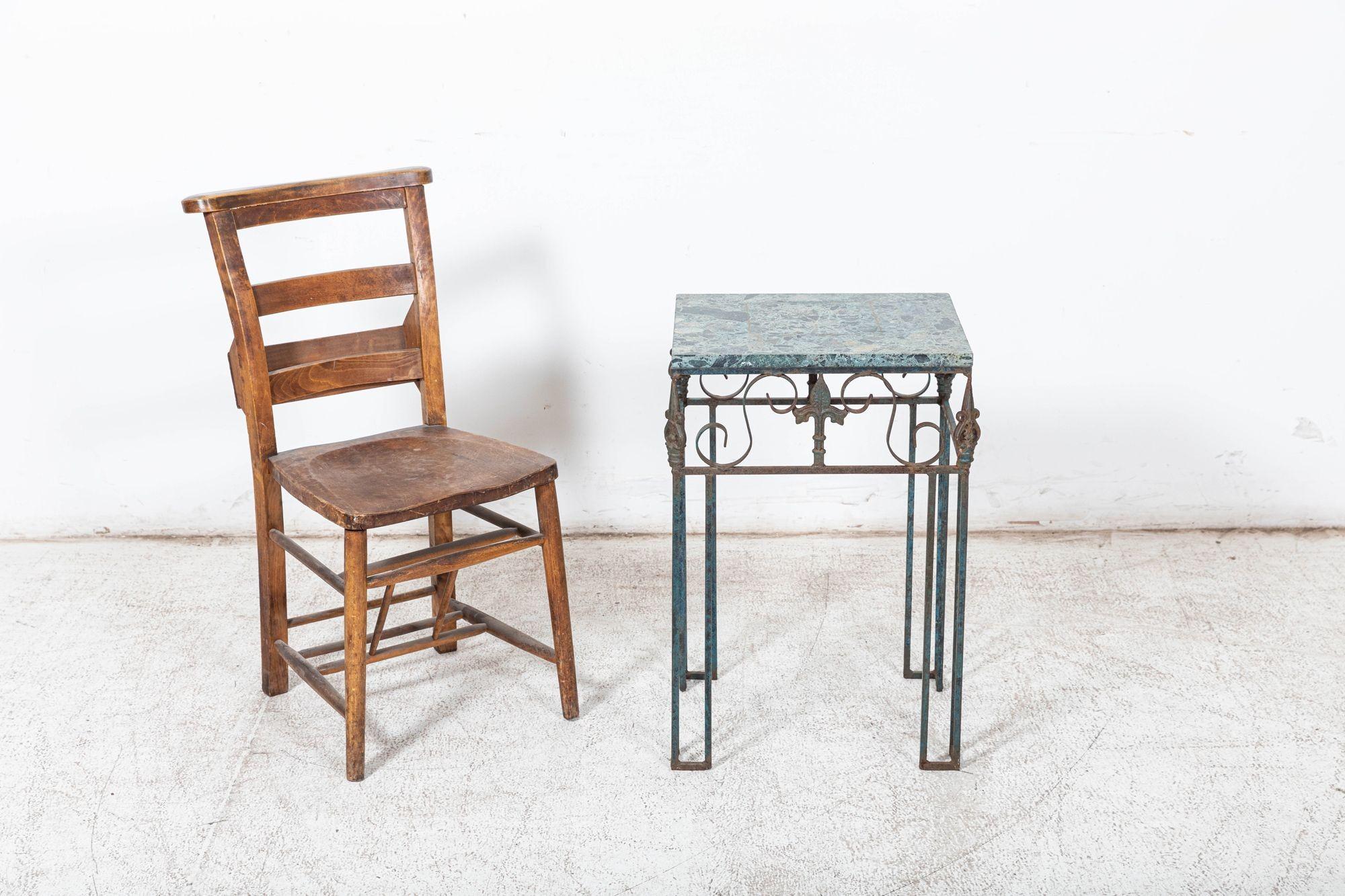French Marble & Iron Side Table For Sale 2