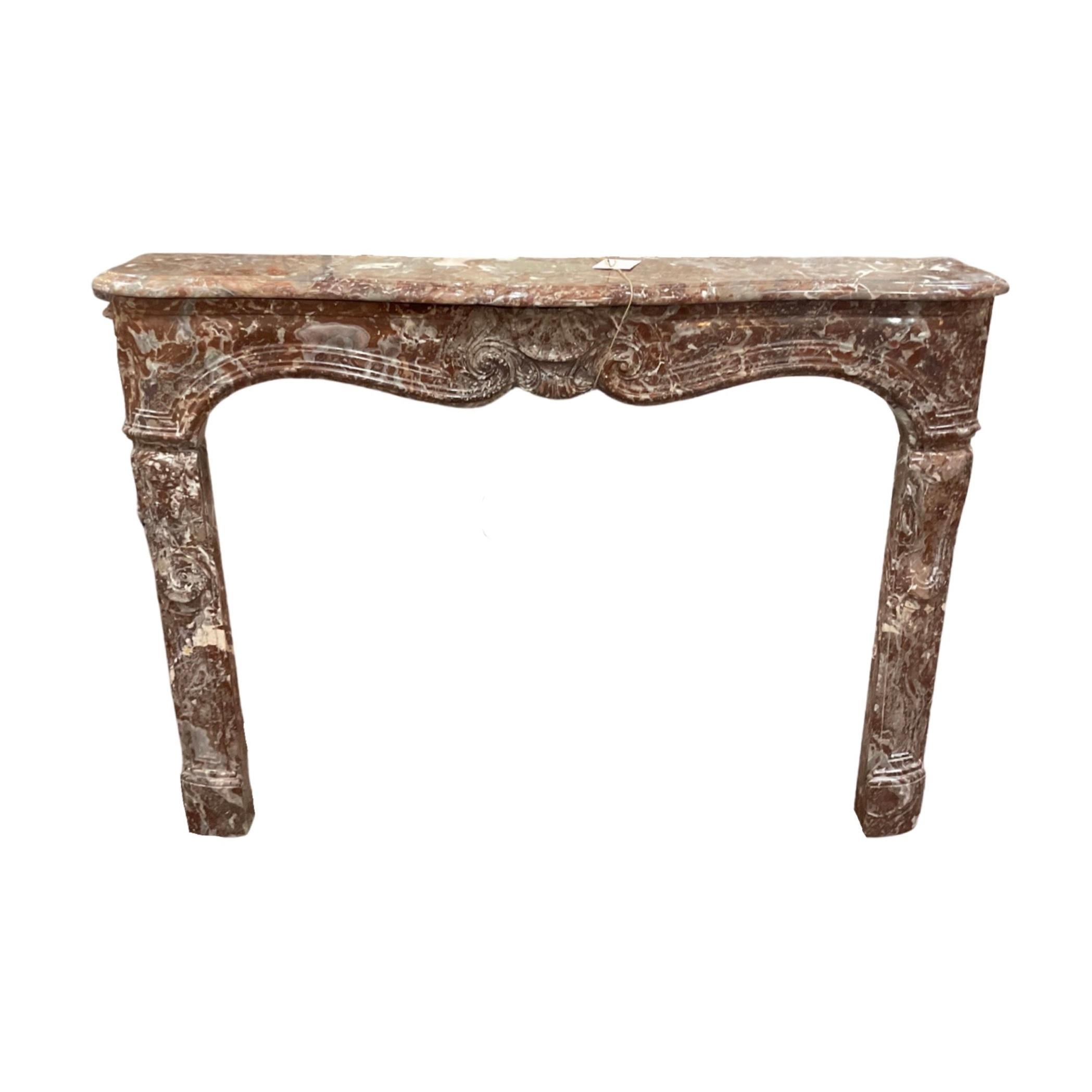 Louis XVI-style mantel. Made out of marble stone. Originates from France. Circa, 1870.
