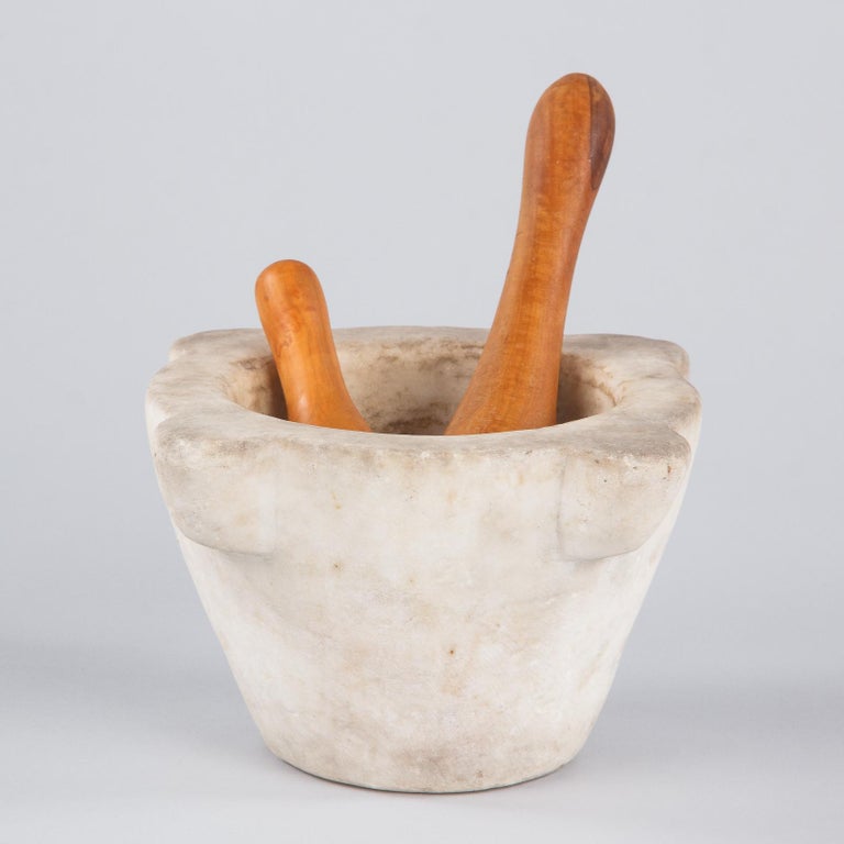 French Marble Mortar with Pestles, Early 1900s at 1stDibs