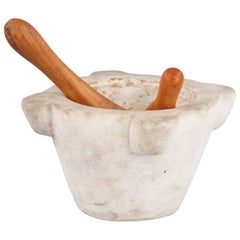 French Marble Mortar with Pestles, Early 1900s