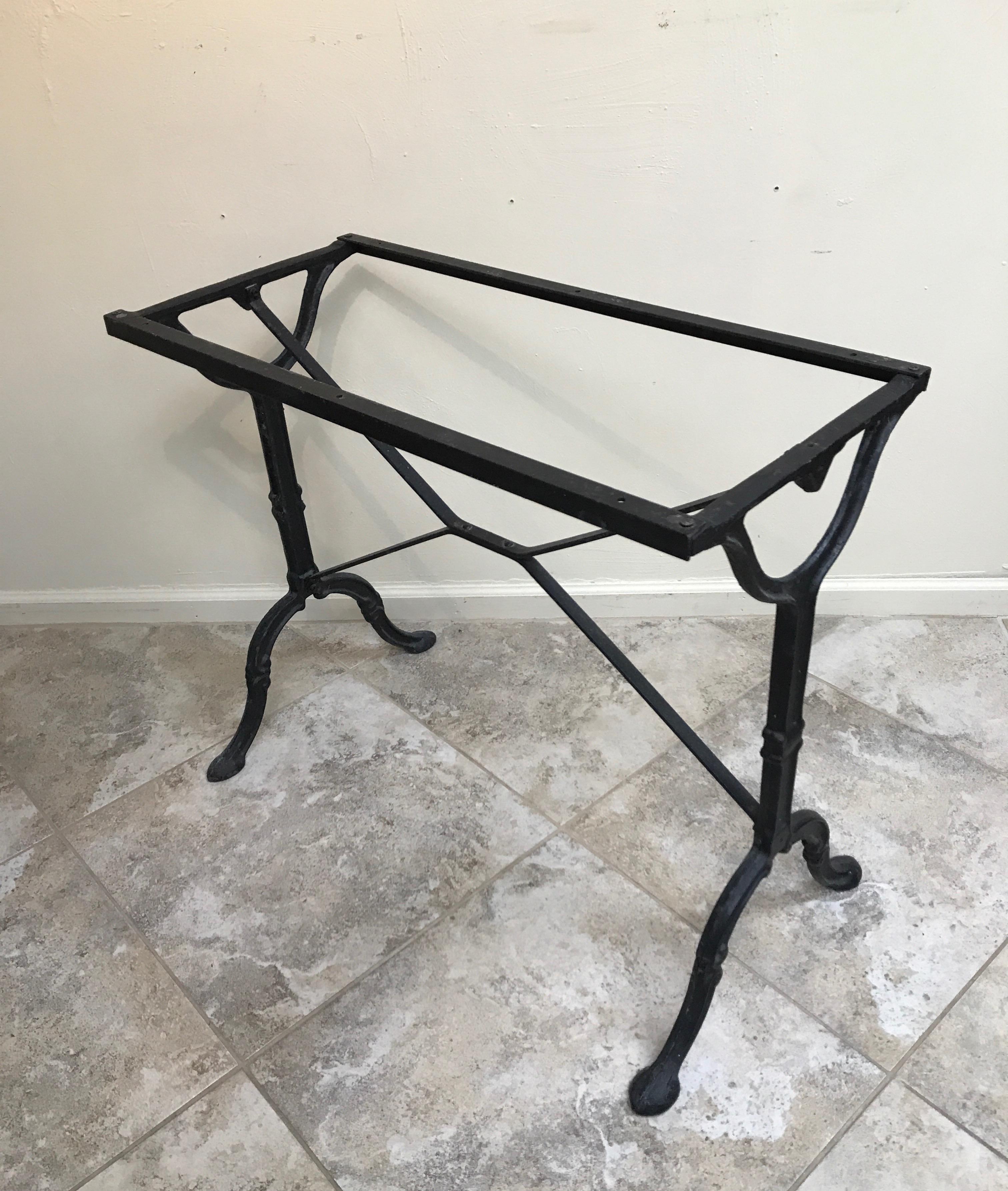 Iron French Marble Oval Top Bistro Table
