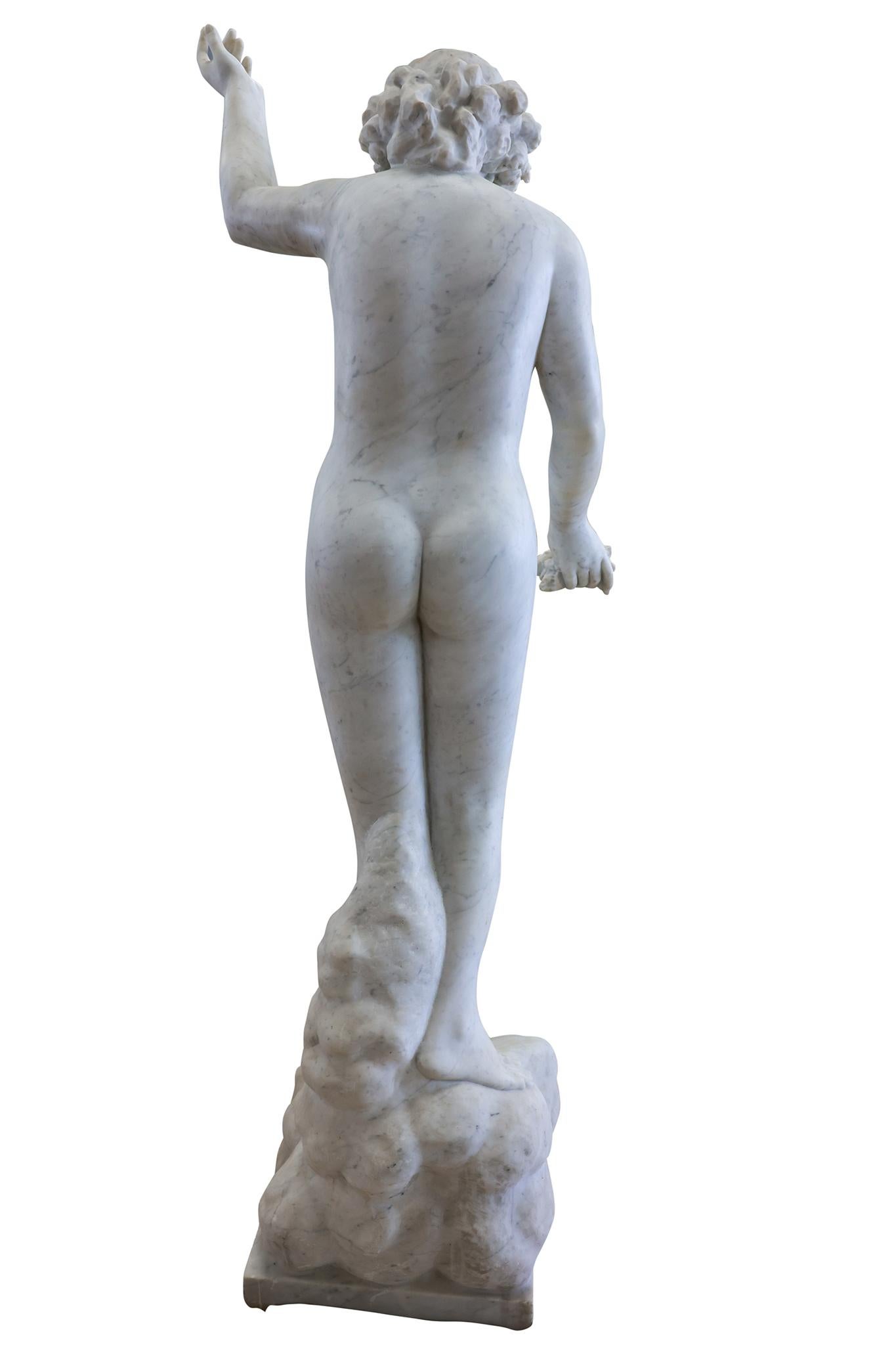 Scultura di marmo francese raffigurante una fanciulla In condizioni buone in vendita a Round Top, TX