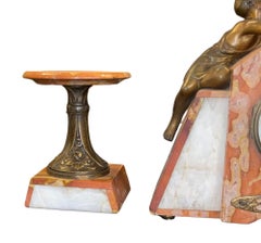 French Marble & Spelter Clock Garniture, Japy Frères, 19th Century.
