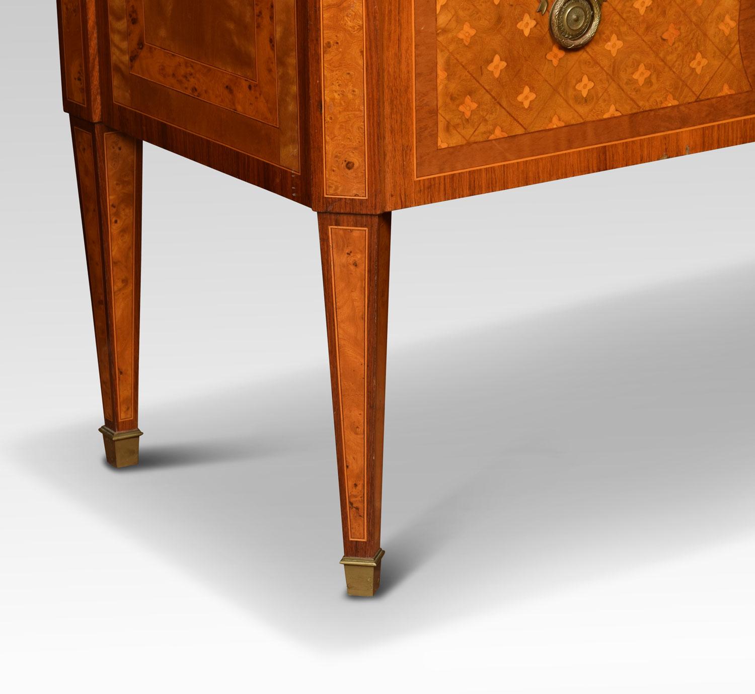 French Marble-Top and Marquetry Commode 1