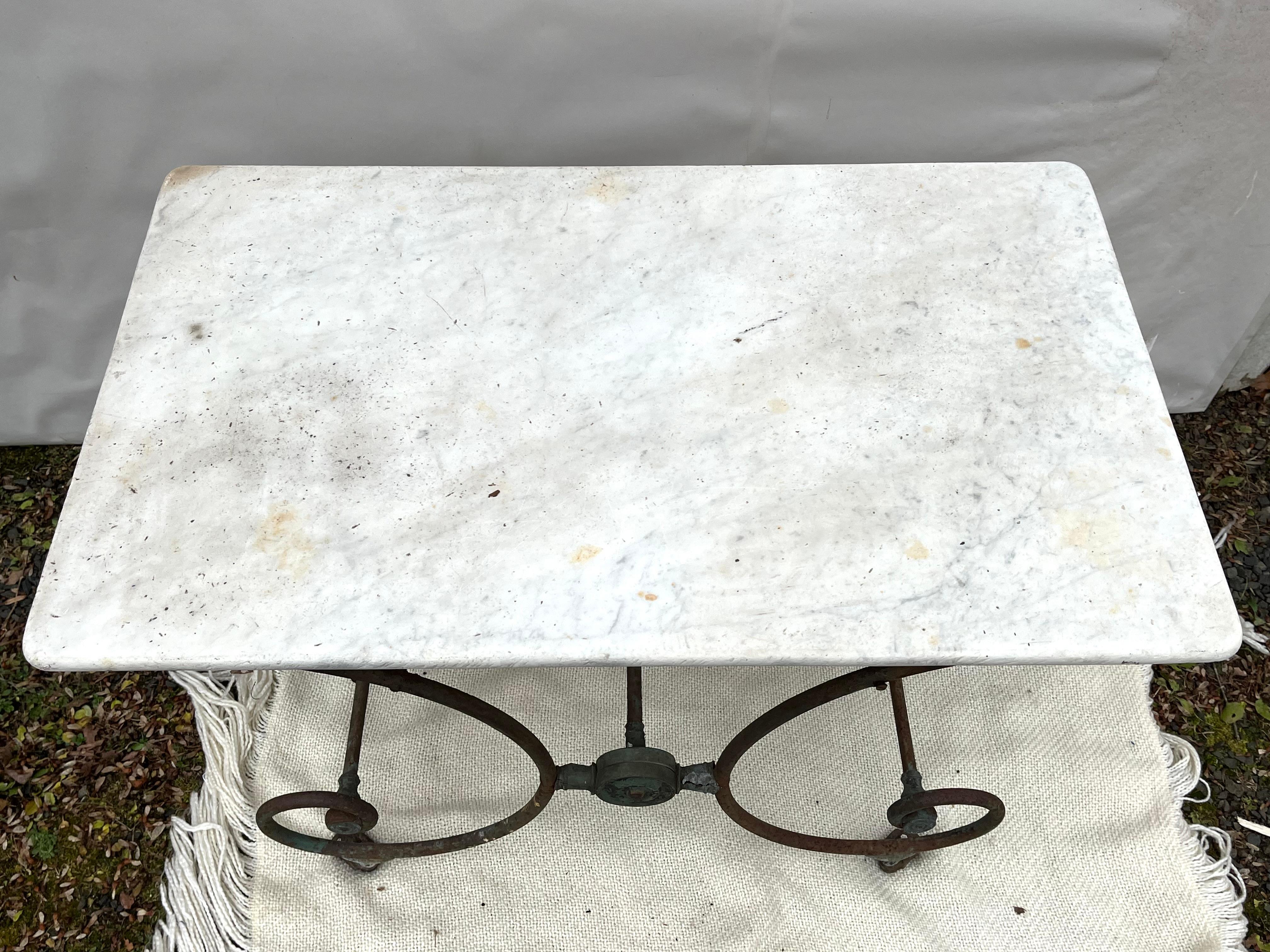 French Marble Top Baker’s Table, 19th C. 5