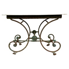 French Marble Top Baker’s Table, 19th C.