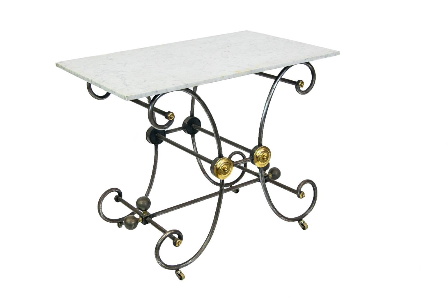 French Marble-Top Baker’s Table 1