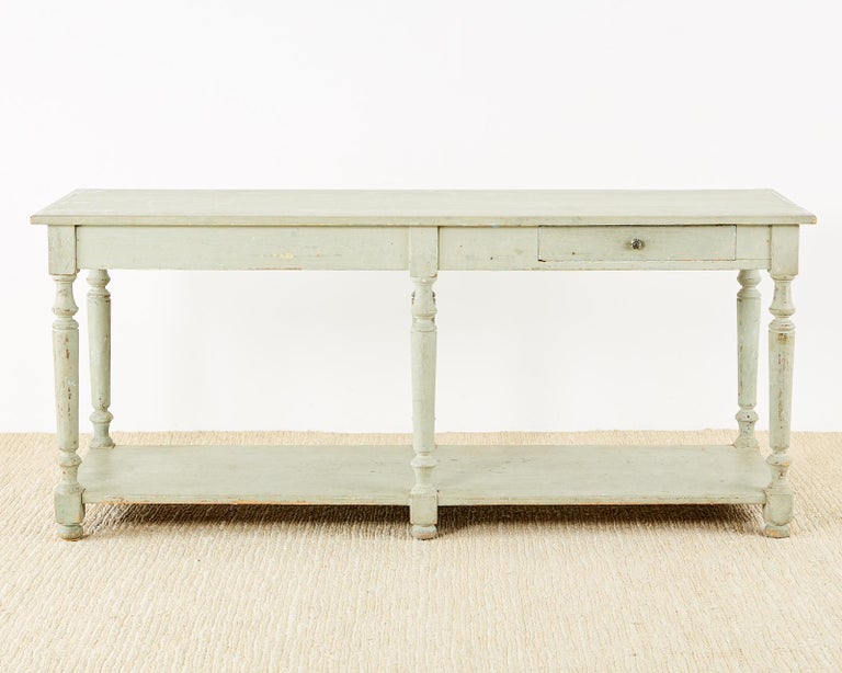 French Marble-Top Bakers Table or Kitchen Island For Sale ...