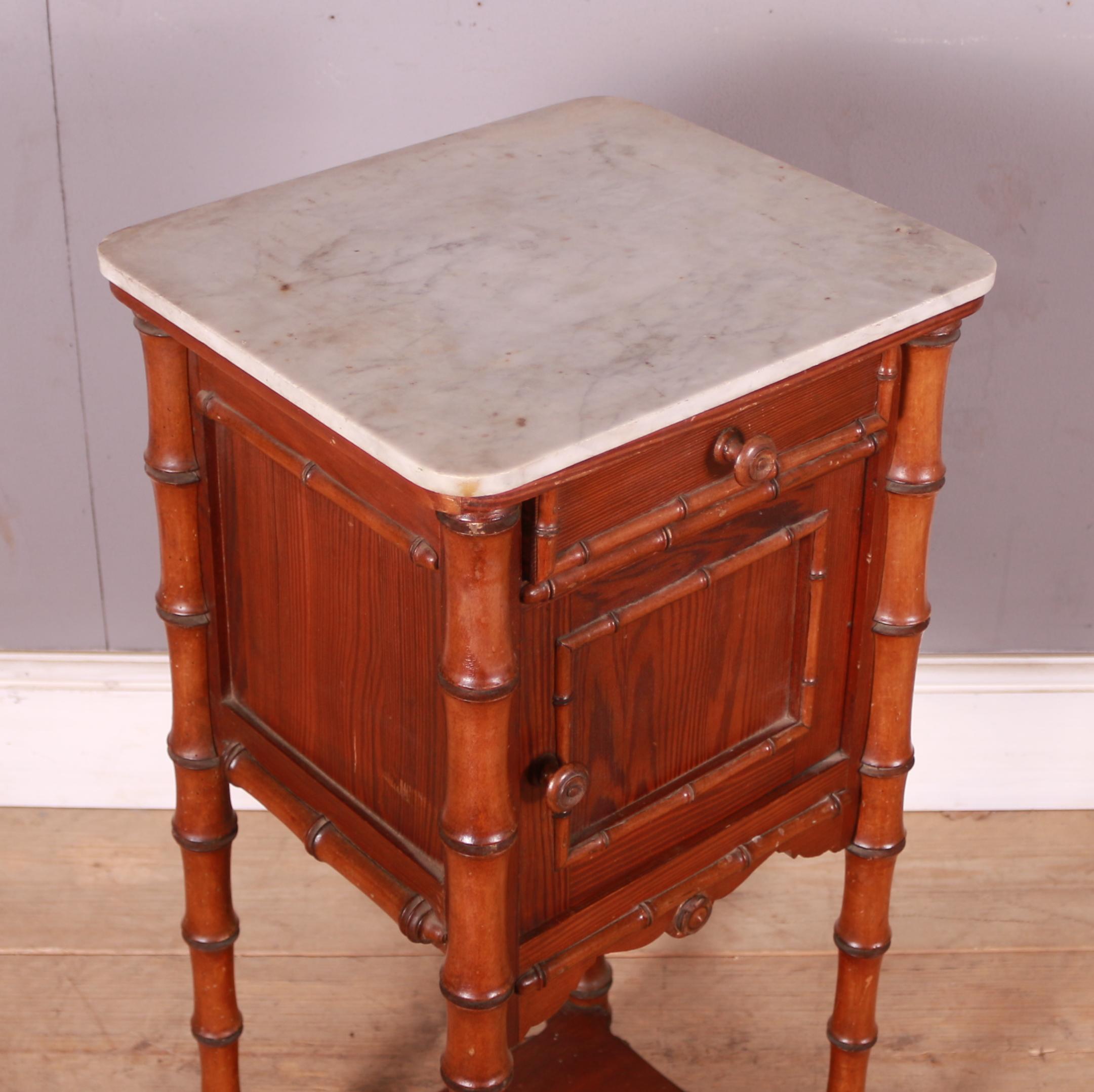 19th Century French Marble Top Bedside Cupboard
