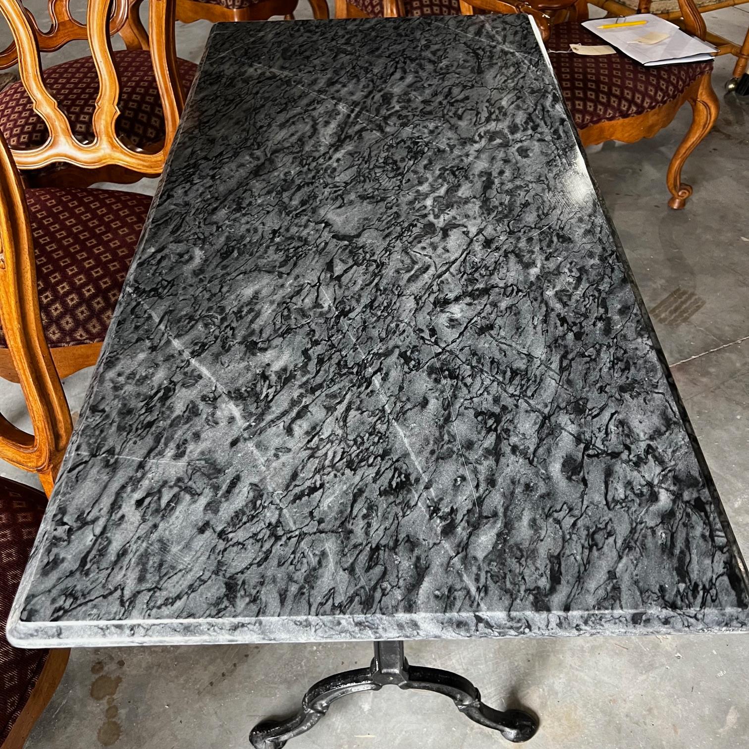 Iron French Marble Top Bistro Cafe Table or Writing Desk For Sale
