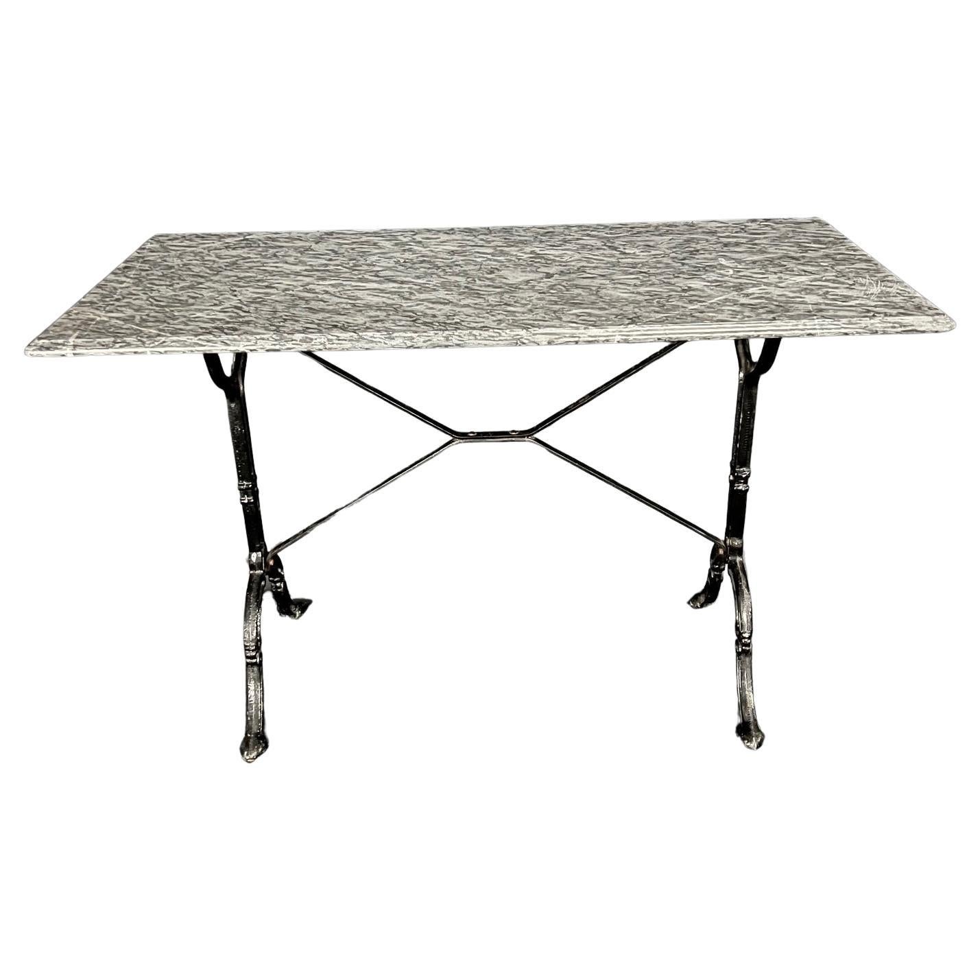 French Marble Top Bistro Cafe Table or Writing Desk For Sale