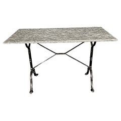 French Marble Top Bistro Cafe Table or Writing Desk