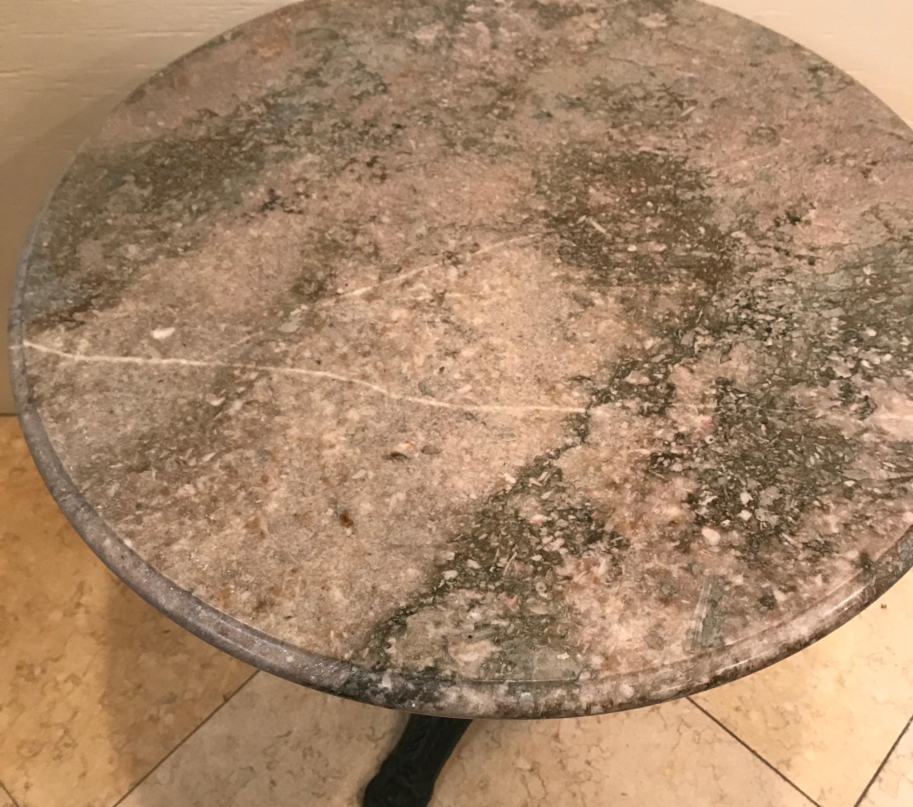 French Marble-Top Bistro Table In Good Condition In West Palm Beach, FL