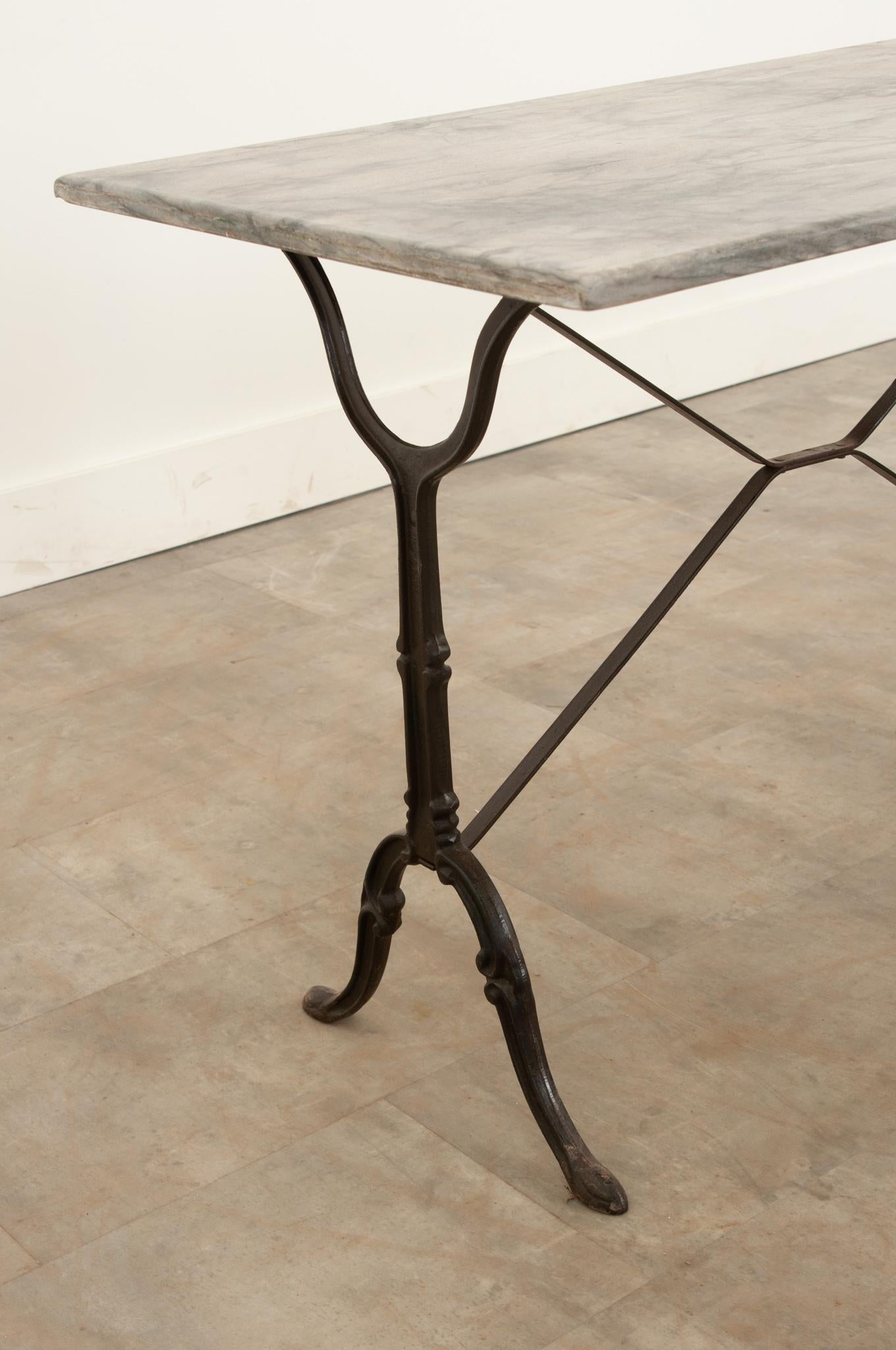 20th Century French, Marble Top Bistro Table