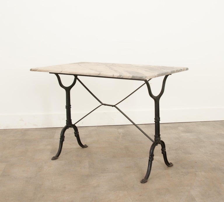 19th Century French Marble Top Bistro Table For Sale