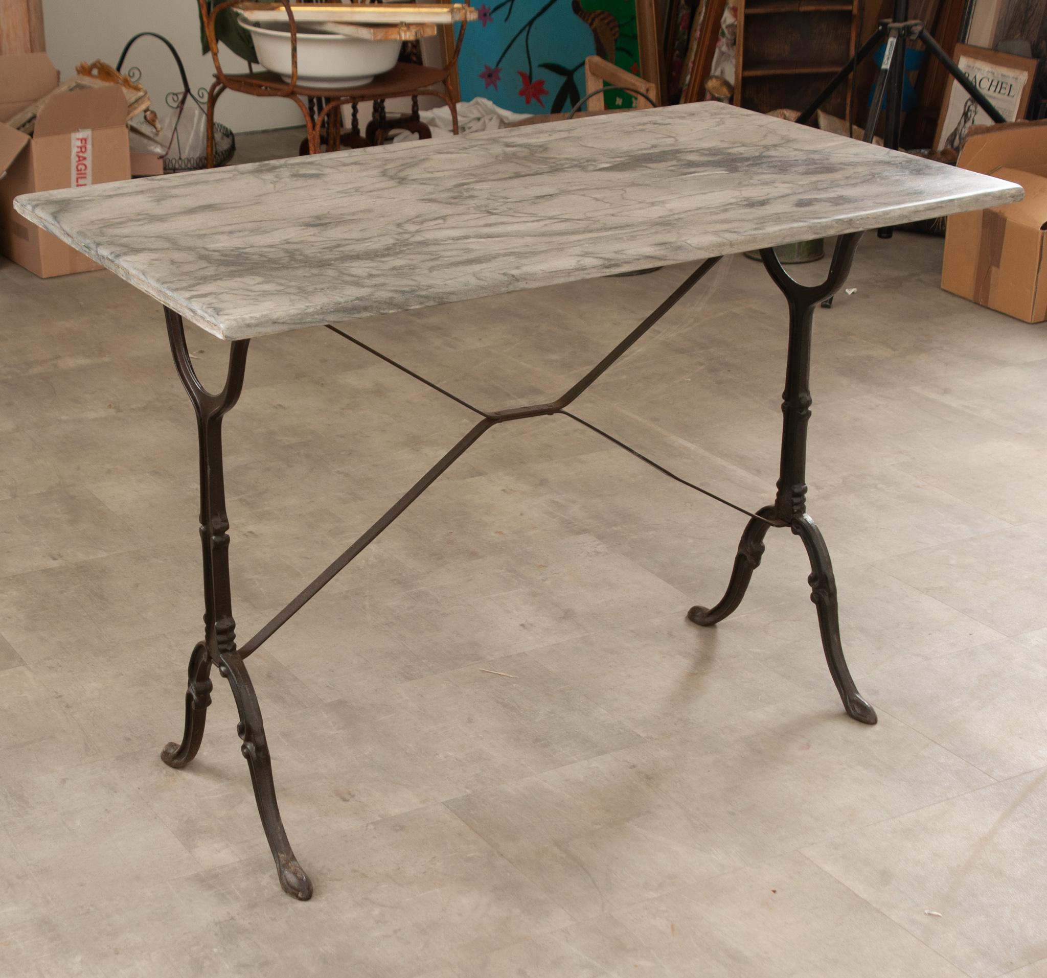 Metal French, Marble Top Bistro Table