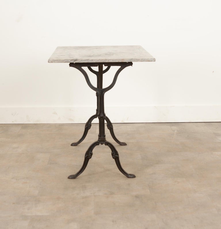 French, Marble Top Bistro Table For Sale 1