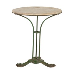 Antique French Marble-Top Bistro Table