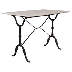 Antique French Marble Top Bistro Table