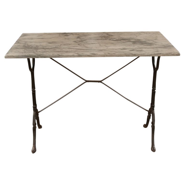 French, Marble Top Bistro Table For Sale