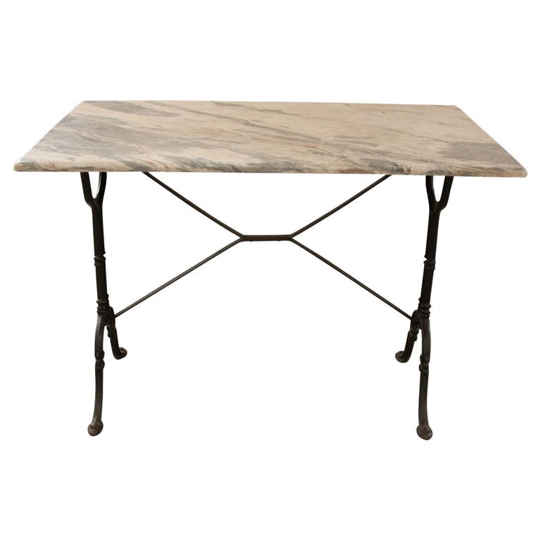 French Marble Top Bistro Table For Sale
