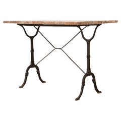Vintage French Marble Top Bistro Table