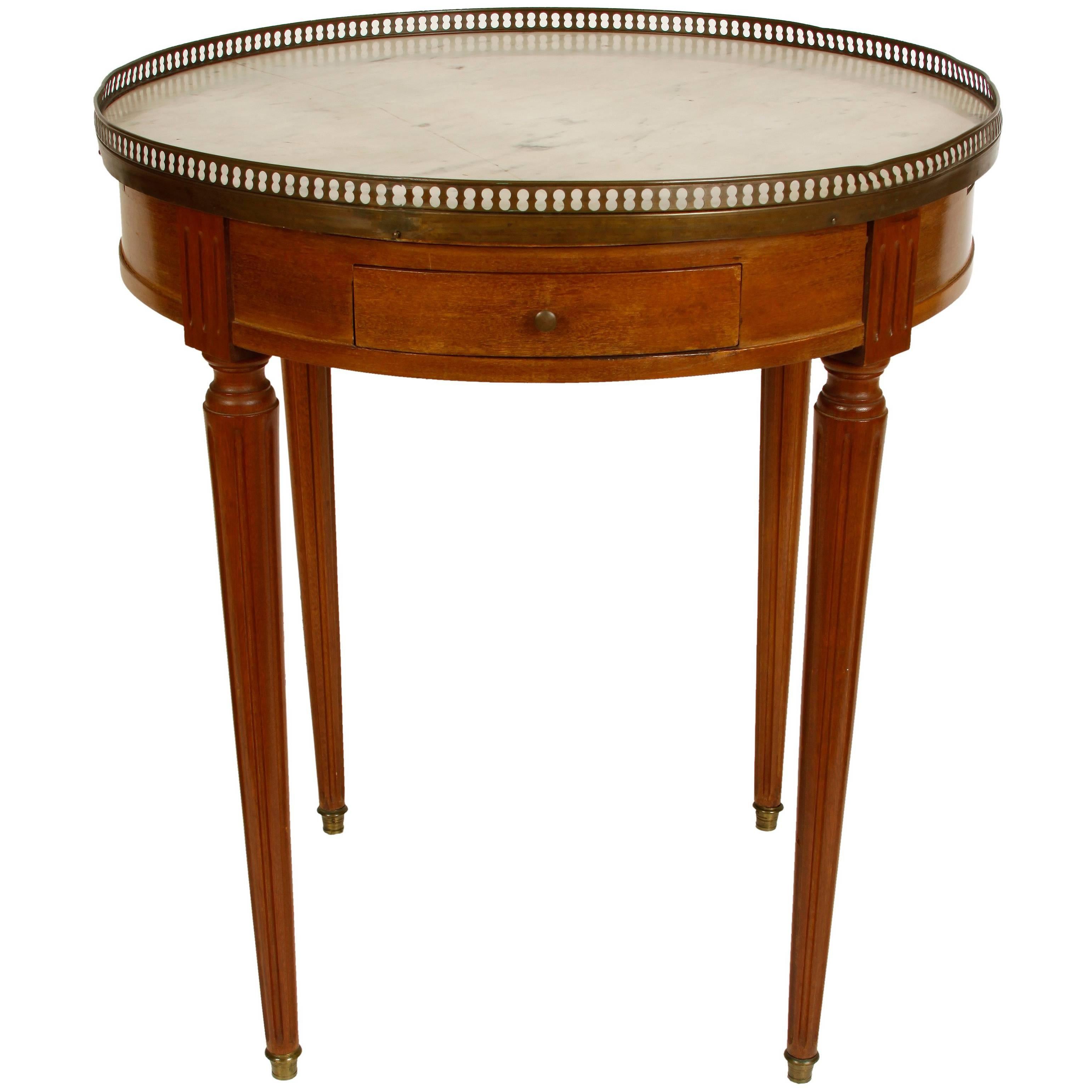 Louis XVI French Marble-Top Bouillotte Table