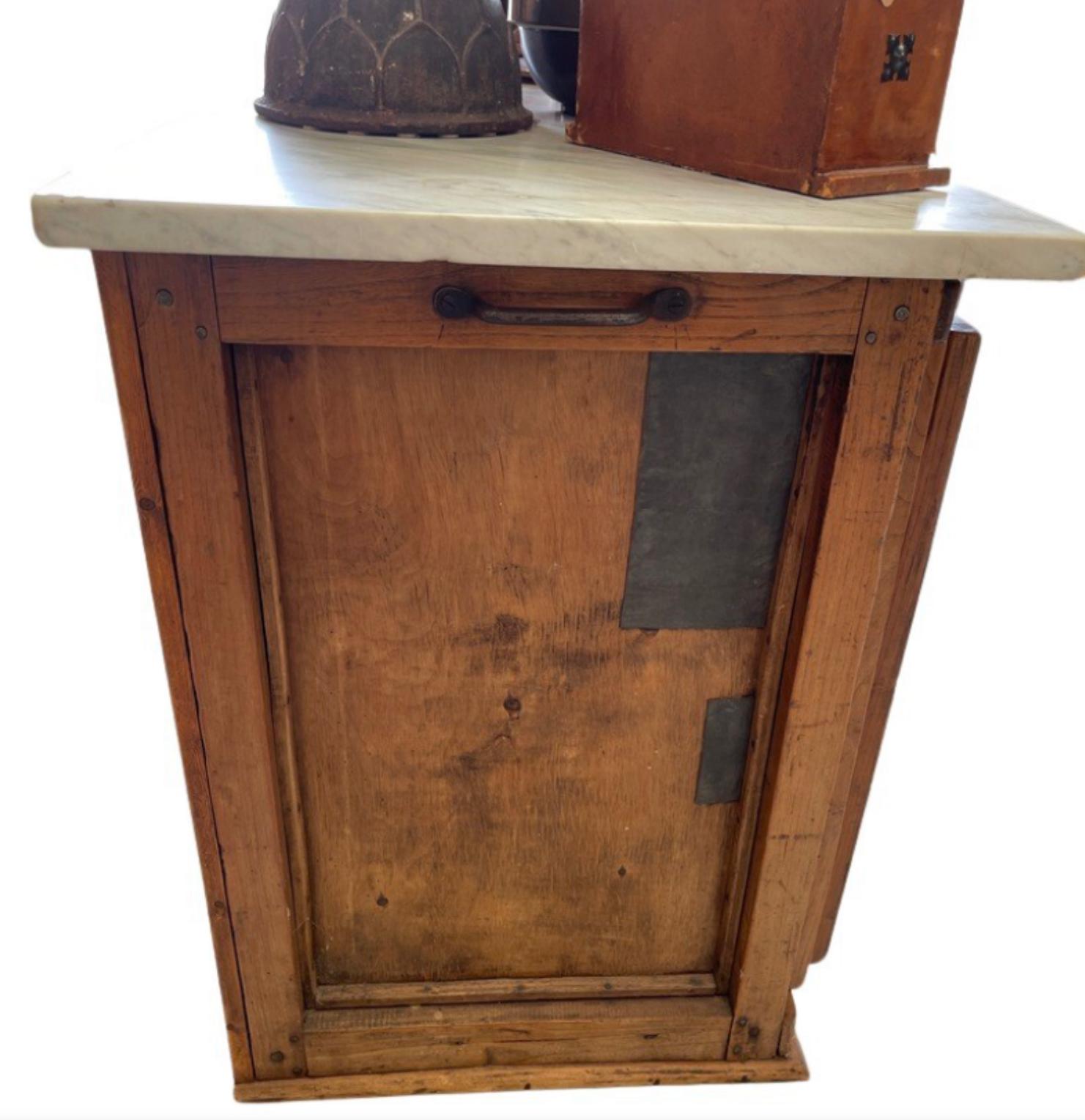 French Marble Top Boulangerie, Baker’s Cabinet, Island 7
