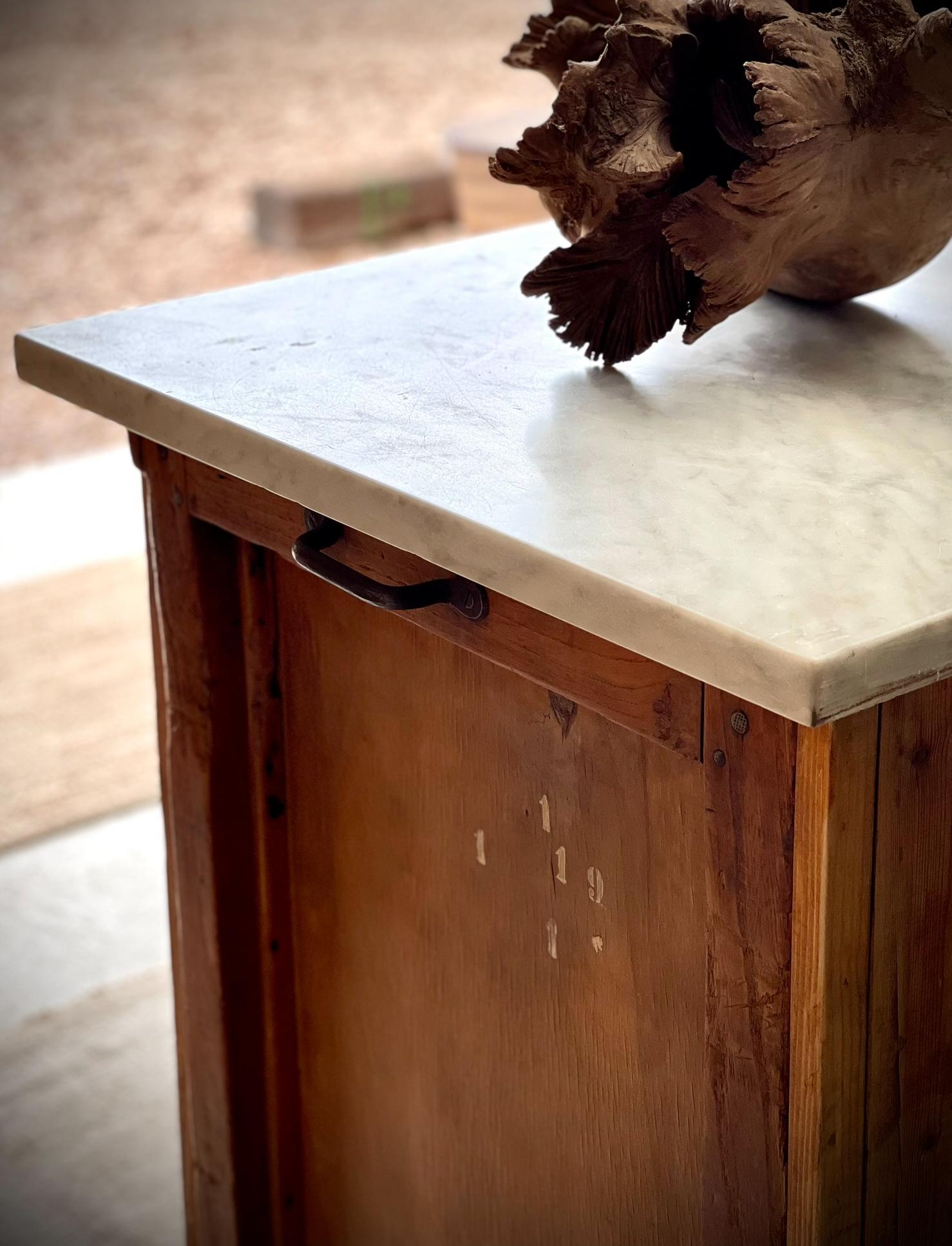 French Marble Top Boulangerie, Baker’s Cabinet, Island 10